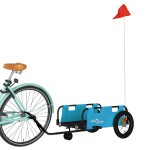 vidaXL Remorcă de bicicletă, albastru, textil oxford și fier vidaXL Remorcă de bicicletă, albastru, textil oxford și fier