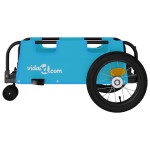 vidaXL Remorcă de bicicletă, albastru, textil oxford și fier vidaXL Remorcă de bicicletă, albastru, textil oxford și fier