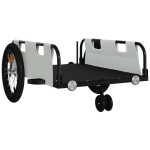 vidaXL Remorcă de bicicletă, gri, textil oxford și fier vidaXL Remorcă de bicicletă, gri, textil oxford și fier