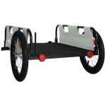 vidaXL Remorcă de bicicletă, gri, textil oxford și fier vidaXL Remorcă de bicicletă, gri, textil oxford și fier