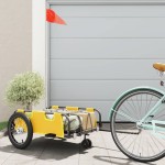 vidaXL Remorcă de bicicletă, galben, textil oxford și fier vidaXL Remorcă de bicicletă, galben, textil oxford și fier
