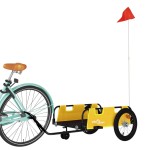 vidaXL Remorcă de bicicletă, galben, textil oxford și fier vidaXL Remorcă de bicicletă, galben, textil oxford și fier