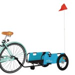 vidaXL Remorcă de bicicletă, albastru, textil oxford și fier vidaXL Remorcă de bicicletă, albastru, textil oxford și fier