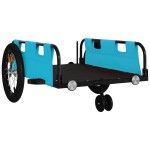 vidaXL Remorcă de bicicletă, albastru, textil oxford și fier vidaXL Remorcă de bicicletă, albastru, textil oxford și fier