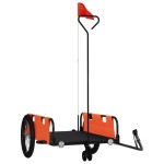 vidaXL Remorcă bicicletă, portocaliu și negru, țesătură oxford și fier vidaXL Remorcă bicicletă, portocaliu și negru, țesătură oxford și fier