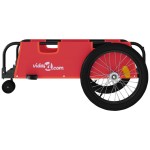vidaXL Remorcă biciclete, roșu și negru, țesătură oxford și fier vidaXL Remorcă biciclete, roșu și negru, țesătură oxford și fier