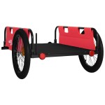 vidaXL Remorcă biciclete, roșu și negru, țesătură oxford și fier vidaXL Remorcă biciclete, roșu și negru, țesătură oxford și fier
