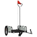 vidaXL Remorcă biciclete, gri și negru, țesătură oxford și fier vidaXL Remorcă biciclete, gri și negru, țesătură oxford și fier