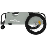 vidaXL Remorcă biciclete, gri și negru, țesătură oxford și fier vidaXL Remorcă biciclete, gri și negru, țesătură oxford și fier