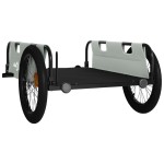 vidaXL Remorcă biciclete, gri și negru, țesătură oxford și fier vidaXL Remorcă biciclete, gri și negru, țesătură oxford și fier