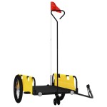 vidaXL Remorcă bicicletă, galben și negru, țesătură oxford și fier vidaXL Remorcă bicicletă, galben și negru, țesătură oxford și fier