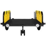 vidaXL Remorcă bicicletă, galben și negru, țesătură oxford și fier vidaXL Remorcă bicicletă, galben și negru, țesătură oxford și fier