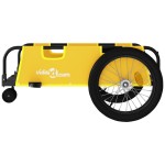 vidaXL Remorcă bicicletă, galben și negru, țesătură oxford și fier vidaXL Remorcă bicicletă, galben și negru, țesătură oxford și fier