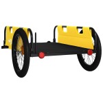 vidaXL Remorcă bicicletă, galben și negru, țesătură oxford și fier vidaXL Remorcă bicicletă, galben și negru, țesătură oxford și fier