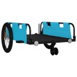 vidaXL Remorcă bicicletă, albastru și negru, țesătură oxford și fier vidaXL Remorcă bicicletă, albastru și negru, țesătură oxford și fier