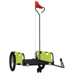vidaXL Remorcă bicicletă, verde și negru, țesătură oxford și fier vidaXL Remorcă bicicletă, verde și negru, țesătură oxford și fier