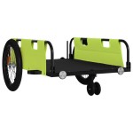 vidaXL Remorcă bicicletă, verde și negru, țesătură oxford și fier vidaXL Remorcă bicicletă, verde și negru, țesătură oxford și fier