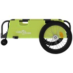 vidaXL Remorcă bicicletă, verde și negru, țesătură oxford și fier vidaXL Remorcă bicicletă, verde și negru, țesătură oxford și fier