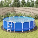 vidaXL Acoperire geotextil piscină, gri deschis, Ø550 cm, poliester vidaXL Acoperire geotextil piscină, gri deschis, Ø550 cm, poliester