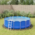 vidaXL Acoperire geotextil piscină, gri deschis, Ø396 cm, poliester vidaXL Acoperire geotextil piscină, gri deschis, Ø396 cm, poliester