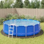 vidaXL Acoperire geotextil piscină, gri deschis, Ø550 cm, poliester vidaXL Acoperire geotextil piscină, gri deschis, Ø550 cm, poliester