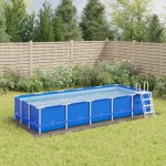 vidaXL Acoperire geotextil piscină, gri deschis, 420x220 cm, poliester vidaXL Acoperire geotextil piscină, gri deschis, 420x220 cm, poliester