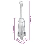 vidaXL Ancoră pliabilă argintie 8 kg, fontă galvanizată la cald vidaXL Ancoră pliabilă argintie 8 kg, fontă galvanizată la cald