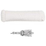 vidaXL Ancoră pliabilă cu funie, 0,7 kg, fontă galvanizată la cald vidaXL Ancoră pliabilă cu funie, 0,7 kg, fontă galvanizată la cald