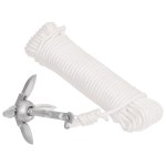 vidaXL Ancoră pliabilă cu funie, 0,7 kg, fontă galvanizată la cald vidaXL Ancoră pliabilă cu funie, 0,7 kg, fontă galvanizată la cald