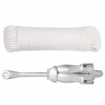 vidaXL Ancoră pliabilă cu funie, 4 kg, fontă galvanizată la cald vidaXL Ancoră pliabilă cu funie, 4 kg, fontă galvanizată la cald
