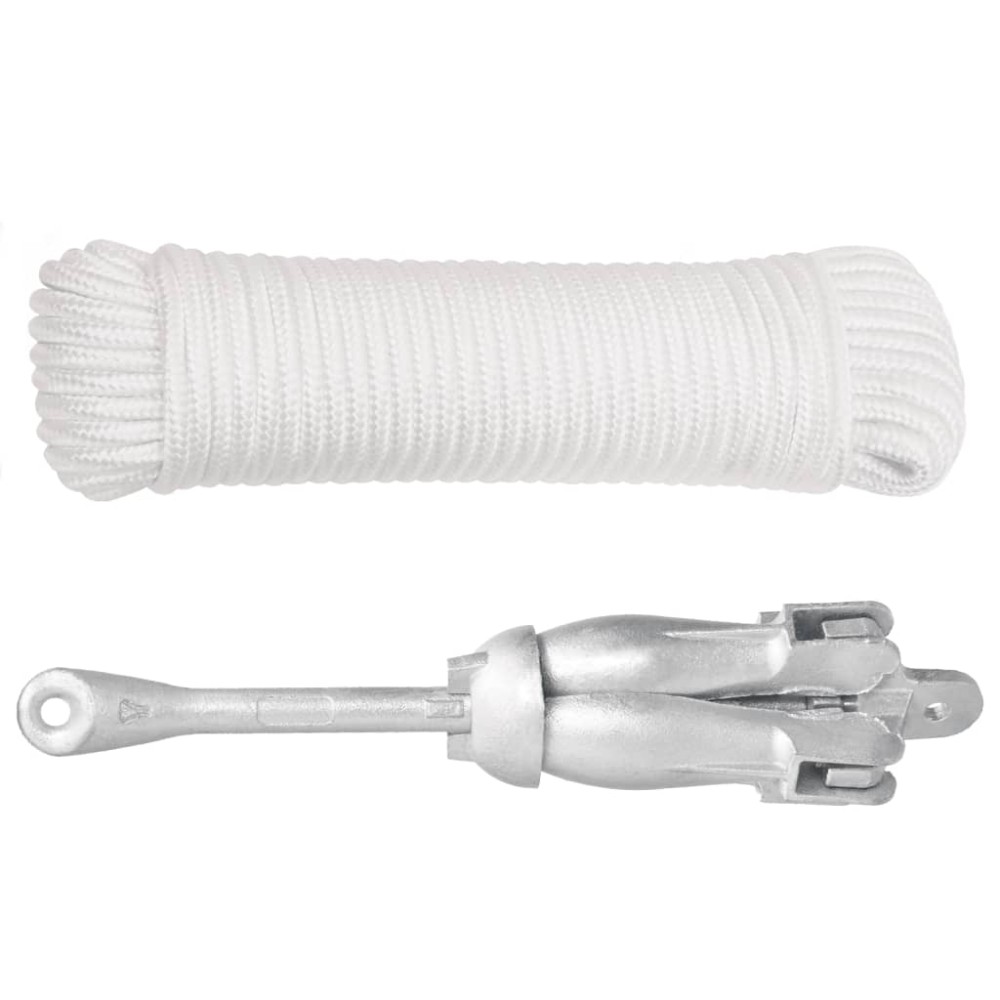 vidaXL Ancoră pliabilă cu funie, 6 kg, fontă galvanizată la cald