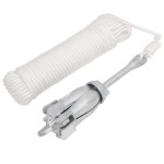vidaXL Ancoră pliabilă cu funie, argintiu, 3,2 kg, fier maleabil vidaXL Ancoră pliabilă cu funie, argintiu, 3,2 kg, fier maleabil