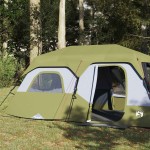 vidaXL Cort de familie 9 persoane, verde, setare rapidă, impermeabil