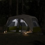 vidaXL Cort de familie cu LED 10 persoane verde deschis, setare rapidă vidaXL Cort de familie cu LED 10 persoane verde deschis, setare rapidă