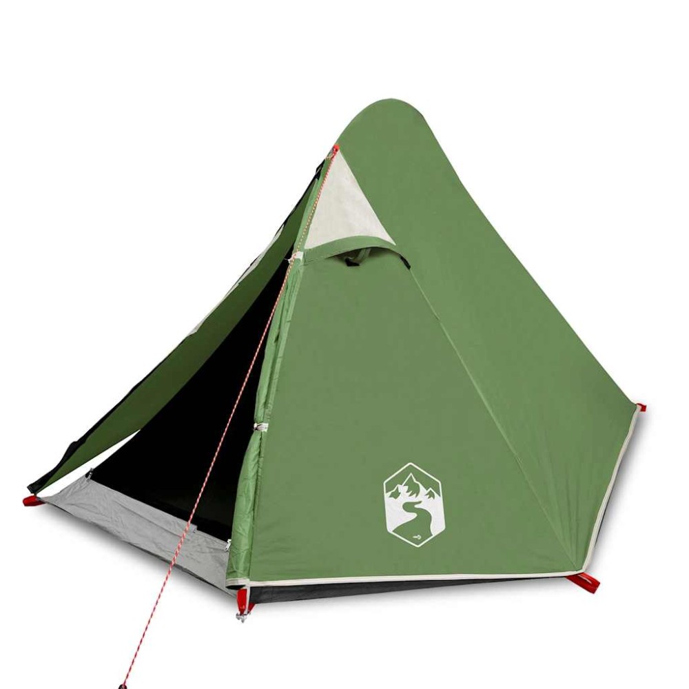 vidaXL Cort de camping cupolă pentru 2 persoane, verde, impermeabil