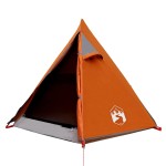 vidaXL Cort de camping pentru 2 persoane, gri/portocaliu, impermeabil
