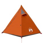 vidaXL Cort de camping pentru 2 persoane, gri/portocaliu, impermeabil