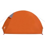 vidaXL Cort de camping pentru 2 persoane, gri/portocaliu, impermeabil