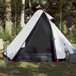 vidaXL Cort camping cupolă 2 persoane alb, țesătură opacă, impermeabil vidaXL Cort camping cupolă 2 persoane alb, țesătură opacă, impermeabil