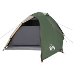 vidaXL Cort de camping cupolă pentru 3 persoane, verde, impermeabil
