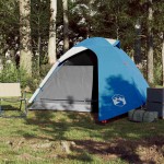 vidaXL Cort de camping cupolă pentru 3 persoane, albastru, impermeabil