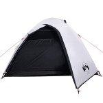 vidaXL Cort camping cupolă 4 persoane alb, țesătură opacă, impermeabil vidaXL Cort camping cupolă 4 persoane alb, țesătură opacă, impermeabil