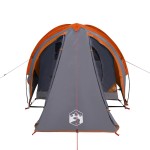 vidaXL Cort de camping pentru 2 persoane, gri/portocaliu, impermeabil