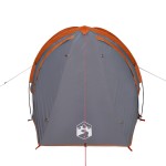 vidaXL Cort de camping pentru 2 persoane, gri/portocaliu, impermeabil