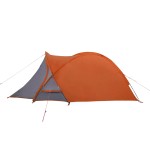 vidaXL Cort de camping pentru 2 persoane, gri/portocaliu, impermeabil