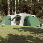 vidaXL Cort de familie cupolă pentru 12 persoane, verde, impermeabil vidaXL Cort de familie cupolă pentru 12 persoane, verde, impermeabil