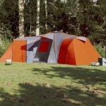vidaXL Cort de familie cupolă 12 persoane, gri/portocaliu, impermeabil vidaXL Cort de familie cupolă 12 persoane, gri/portocaliu, impermeabil