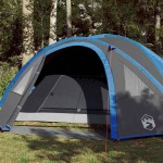 vidaXL Cort de camping cupolă pentru 4 persoane, albastru, impermeabil vidaXL Cort de camping cupolă pentru 4 persoane, albastru, impermeabil