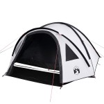 vidaXL Cort camping cupolă 4 persoane alb, țesătură opacă, impermeabil