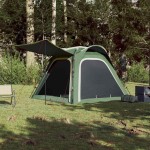 vidaXL Cort de camping, 4 persoane, verde, impermeabil, setare rapidă